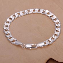 925 jewelry silver plated  Bracelet Fine Fashion 8MM Sideways Silver Jewelry Bracelet Bangle Top Quality SMTH246 2024 - buy cheap