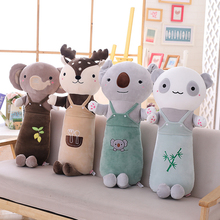 Мягкая длинная подушка с изображением животных, милый кролик, олень, панда, коала, альпака, слон, плюшевые игрушки, подарок на день рождения 2024 - купить недорого
