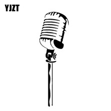 YJZT-pegatinas de vinilo con micrófono de roca para coche, calcomanías adhesivas de 5,5 CM x 17,8 CM para motocicleta, C13-000606 negro/plateado 2024 - compra barato