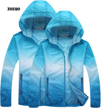 Zoeqo jaqueta casual masculina e feminina, casaco impermeável de secagem rápida, proteção solar 2024 - compre barato