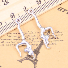 100pcs Charms For Jewelry Making gymnastics gymnast sporter 30x11mm Antique Silver Plated Pendants DIY Tibetan Silver Necklace 2024 - buy cheap