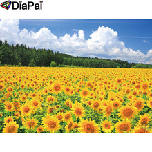 Pintura de diamante DIAPAI 5D DIY 100% cuadrado completo/taladro redondo "paisaje de girasol" bordado de diamantes punto de cruz 3D decoración A22695 2024 - compra barato