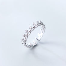 925 anillos de plata esterlina ajustable de plata 925 para mujer, joyería abierta, anillos de corona de princesa 2024 - compra barato