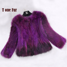 Jaqueta de pele de raposa real luxuosa, moda feminina personalizada tamanho grande, multi cores, casaco colete de pele de raposa natural kfp818 2024 - compre barato