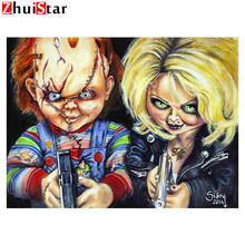 Quadrado Diamante Bordado Filme Chucky Noiva 5D DIY Diamante Pintura Ponto Cruz Diamante Strass Mosaico Imagem ZWQ 2024 - compre barato