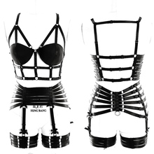 Full Body Harness Set Belt Garter Black Sexy Harness Women Tops Cage Bondage Bra for Women Elastic Goth Festival Rave Dance Wear 2024 - buy cheap