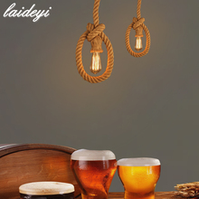 LAIDEYI 1 м винтажные веревочные подвесные светильники Лофт креативная промышленная лампа E27 лампа Эдисона в американском стиле для украшения ресторана 2024 - купить недорого