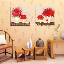 Handmade Modern Living Room Decor Wall Art Red Flower Pictures Handpainted Abstract Flowers Calligraphy Oil Painting on Canvas 2024 - buy cheap