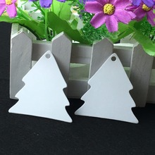 200PCS/Lot  Super White Cardboard Christmas Tree Price Hang Tags Blank Gift Tag Jewelry Label DIY Head Card Accept Custom Logo 2024 - buy cheap