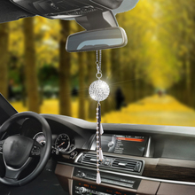 Pingente automotivo, com bola de cristal de diamante brilhante, decoração de automóvel, berloque interior automotivo, espelho retrovisor, pendurado, presente 2024 - compre barato