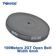 POWGE 100Meters 2MGT 2M 2GT open synchronous Timing belt GT2 2M-6 2GT-6 width 6mm Rubber Small backlash Linear Motion 3D Printer 2024 - buy cheap