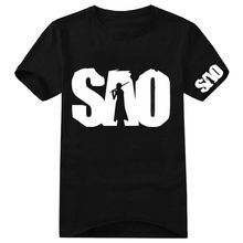 Anime Sword Art Online black t shirt SAO streetwear cotton t-shirt casual tshirt unisex clothing boys clothes summer tops tees 2024 - buy cheap