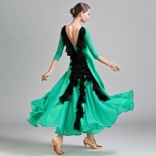 Vestido de dança de salão, meia manga, valsa, roupa de dança de tango, vestido padrão francês, plus size d0738 2024 - compre barato