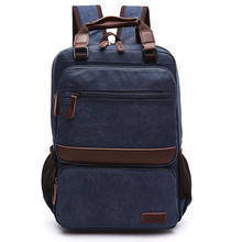 Boshikang Fashion Men's Backpack Vintage Canvas Shoulder Bag Backpack School Bag Large Capacity Travel Bag For Men Blue Black 2024 - buy cheap