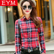 2020 New Spring Women Loose Blouses Thick Warm Cotton Casual Long sleeve Blouse Cotton Flannel Plaid Shirt Plus Size Women Tops 2024 - buy cheap