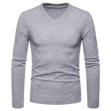 Suéter de cachemira fina para hombre, Jersey de punto de lana de manga larga con cuello en V, abrigo masculino XXL, moda de otoño, novedad de 2021 2024 - compra barato