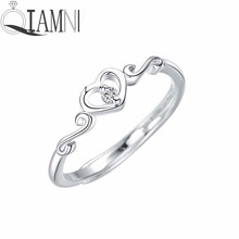Модное кольцо QIAMNI в виде сердца с кристаллами из циркония, женский подарок на день рождения, изящное кольцо S-образной формы, очаровательное кольцо 2024 - купить недорого