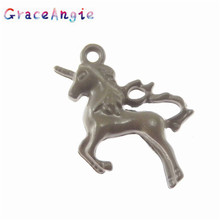 GraceAngie Zinc Alloy 10pcs/pack Multicolor Pendant Necklace Jewelry Accessories DIY Animal Series Unicorn Cute Style 2024 - buy cheap