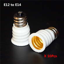Porta-lâmpada led de alta qualidade, 10 flash e12 para e14, cor branca, à prova de fogo, material abs, conversor e12-e14, base adaptadora de lâmpada 2024 - compre barato
