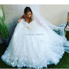 2020 New Arrival Tulle Ball Gown Wedding Dress Romantic Sweetheart Off the Shoulder Butterfly Pattern Vestido De Noiva 2024 - buy cheap