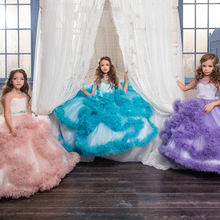 New Kids Pageant Evening Gowns birthday costum ball gown kids evening gown first communion dresses for girls 2024 - buy cheap