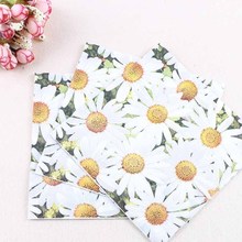 20pcs/set Napkins Daisy Paper Napkin 33*33cm Disposable Tableware Napkins 100% Nature Wood For Party Supples 2024 - buy cheap