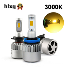 Faro led H7 3000K para coche, Bombilla H4 Hi Lo amarilla, 72W, 8000Lm, H8, H9, H11, luz antiniebla, accesorios para coche, 9005, 9006, HB4, 12V, 24V, 2 uds. 2024 - compra barato