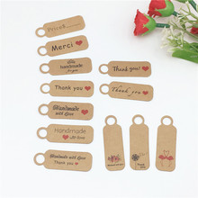 300 pcs Thank You Kraft Paper Tags Party Decoration Merci Gift Paper Hang Tags Paper Cards DIY Price Label Handmade Garment Tags 2024 - buy cheap