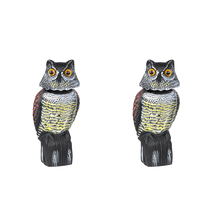 2pcs Realistic Owl Decoy With Rotating Head Bird Pigeon Crow Scarer Scarecrow Horned Owl Pest Deterrent 2024 - buy cheap