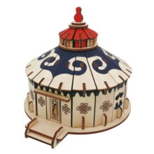 3D Jigsaw Puzzle Wooden Toys Brinquedos Puzzles For Kids DIY Construction Mongolian Yurt Modeling Educational Games Wood Toys 2024 - buy cheap