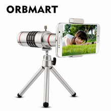 ORBMART-telescopio óptico Universal con Zoom 18X, Mini trípode para Samsung, iPhone, Xiaomi, Redmi Note, Meizu, lentes de teléfono móvil 2024 - compra barato
