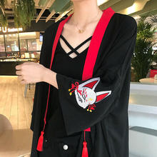 Neploe-Kimono japonés bordado para mujer, Rebeca Harajuku, camisa holgada, Tops informales, con borlas kimónicos, prendas de vestir, 35713 2024 - compra barato