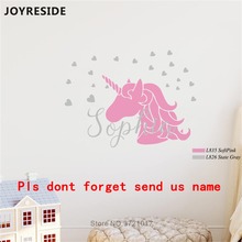 Custom Bbay Name Decals Unicorn Wall Sticker Art Design Wall Decal Home Decor Children Bedroom Vinyl Stickers Decoration W105 2024 - buy cheap