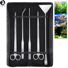 Kit de herramientas 5 en 1 para acuario, pinzas largas de acero inoxidable, espátula de tijera, tanque multifuncional para limpieza y arranque de peces 2024 - compra barato