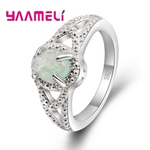 Vintage Bohemia Large Nice Oval Opal Stone Big Rings 925 Sterling Silver Color Exaggerated Decorate Women Jewelry 2024 - buy cheap