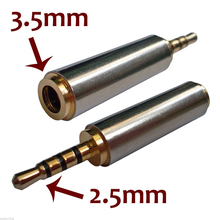 1pc Gold 2.5 Mm Male To 3.5 Mm Female Audio Stereo Adapter Plug Converter Headphone Jack 2024 - buy cheap