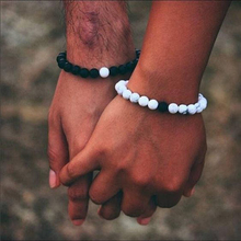 Couple Bracelet Men Natural Stone Yoga Beaded Bracelet for Women 2pcs Charm Distance Bracelet Set Fashion Jewelry Best Friend 2024 - buy cheap