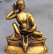 China Buddhism fane brass Arhat copper spotted deer Head Milarepa Buddha Statue 2024 - buy cheap