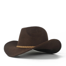 Sombrero de ala ancha para Hombre y mujer, Sombrero de Jazz, de lana, color negro, a la moda 2024 - compra barato