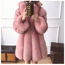 Topfur 2021 nova moda inverno feminino casaco de pele real para as mulheres natural rosa raposa pele outerwear & casacos básicos splicing 2024 - compre barato