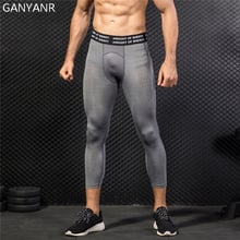 Ganyanr-calça legging de compressão masculina, para corrida, yoga, basquete, compressão, academia, esportes, musculação, 3/4, treinamento 2024 - compre barato