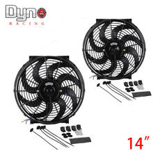 2Xset 14 Inch Black 12V 90W Electric Universal Auto Cooling Radiator Fan Hot Rad Mounting Kit CF003 2024 - buy cheap