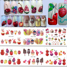 1 x Nail Art Stickers Water Decals Ice Cream/Fruit Cherry Strawberry Water Transfer Nail Sticker DIY Tattoo Decor LASTZ474-488 2024 - buy cheap