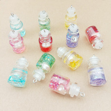 Mini Order 10pcs 25*20MM 3D Colorful Glitter Acrylic Bottle Drink Bottle Pendnts Ornament Accessories Earring Necklace Charms 2024 - buy cheap