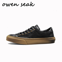 Owen Seak Men Casual Shoes Cow Genuine Leather Luxury Trainers Autumn Casual Loafers Flats Shoes Height Increasing Sneakers 2024 - buy cheap