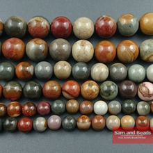 Free shipping Natural Stone Colorful Picasso Beads 4 6 8 10 12mm Pick Size For Bracelet Necklace Making BSTB01 2024 - buy cheap