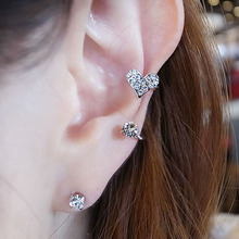Ear Cuff Gold Silver Color Clip On Earrings Fashion Jewelry Orecchini Women Charm Heart Ear Wrap Earcuff Brincos 1PC 2024 - buy cheap