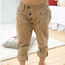 Kids Children Baby Boys Pants Retro Khaki Casual Straight Trousers 2-7Y New 2024 - buy cheap