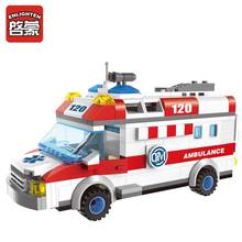 Enlighten New 1118 Block Ambulance Series DIY 328pcs Bricks Truck Building Blocks Toys for children Kids Gift Playmobil Block 2024 - buy cheap