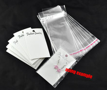 DoreenBeads 100PCs White Earring Display Cards W/Self Adhesive Bags Jewelry Packaging Display Supplies 88x50mm, 150x60mm 2024 - buy cheap